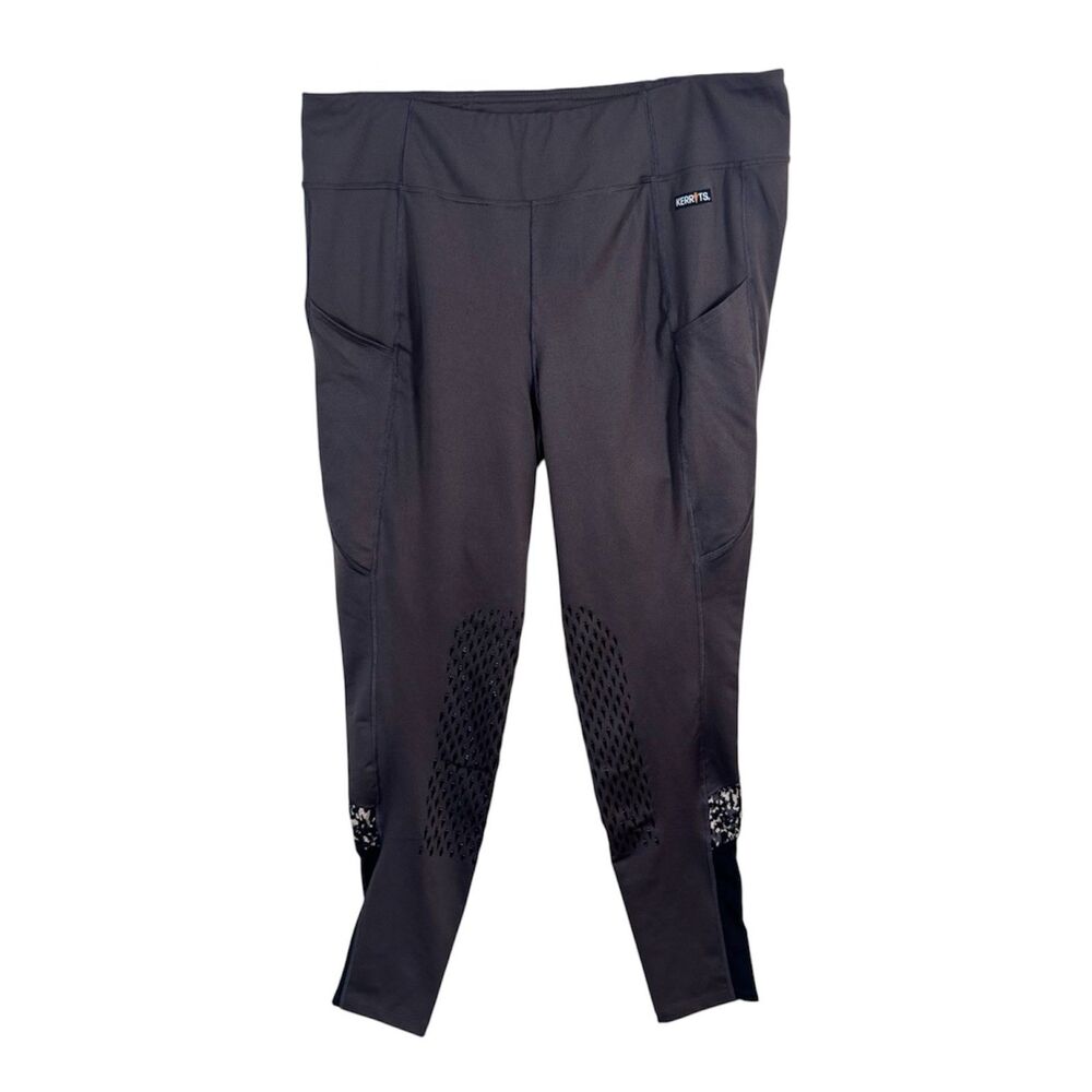 Kerrits Knee Patch Grip Riding Tights 1X Brown Pockets Mesh Vent